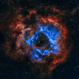 Rosette Nebula in Hubble Palette With Stars