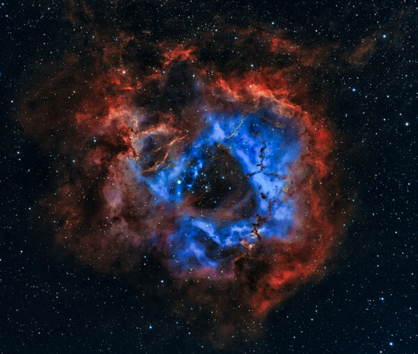 Rosette Nebula in Hubble Palette With Stars